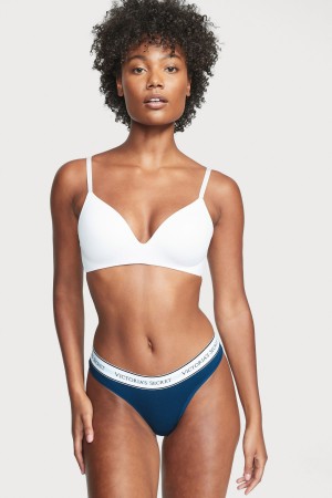 Academy Blue Victoria's Secret Stretch Cotton Logo Knickers | 3109MHNZE