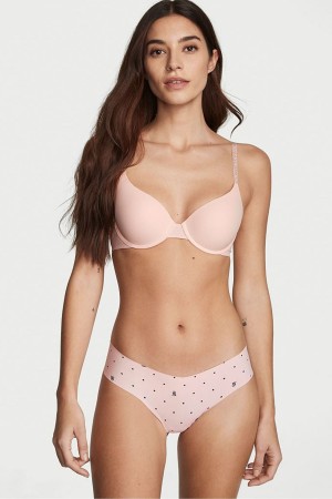 Angel Pink Leopard Victoria's Secret Sexy Illusions by Victorias Secret Smooth No Show Thong Knickers | 0894CGBFA