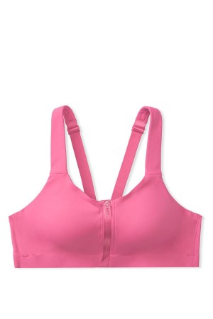 Apricot Frost Orange Victoria's Secret Knockout High Impact Racerback Zip Up Sports Bra | 4309FYCHS