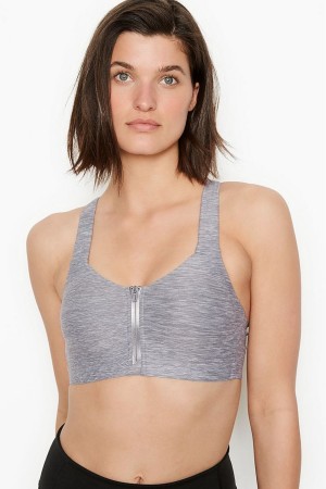 Apricot Frost Orange Victoria's Secret Knockout High Impact Racerback Zip Up Sports Bra | 6324AJQVT