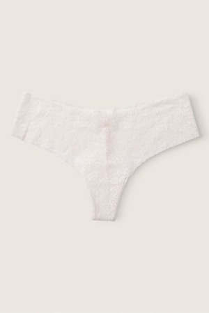 Arctic Ice Blue Victoria's Secret No Show Thong Lace Knickers | 9814KJXEN