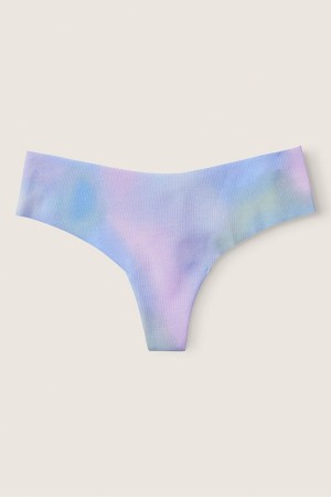 Artic Ice Blur Print Blue Victoria's Secret No-Show No Show Thong Knickers | 6904LTKWF