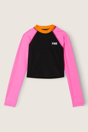 Atomic Pink Colour Block Victoria's Secret Long Sleeve Rash Guard | 5489XVUZC