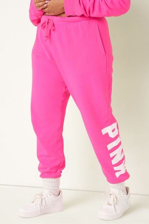 Atomic Pink Sans Logo Victoria's Secret Fleece Lounge Jogger | 1607HLNOA