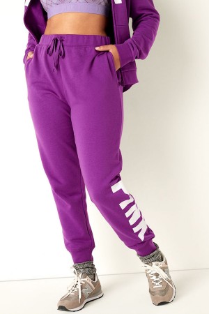 Atomic Pink Sans Logo Victoria's Secret Fleece Lounge Jogger | 0492FIYXL