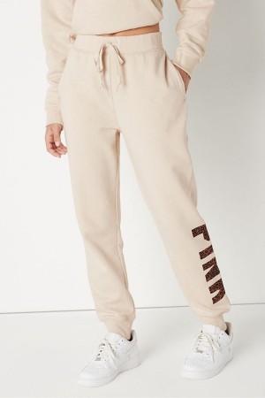 Atomic Pink Sans Logo Victoria's Secret Fleece Lounge Jogger | 0345URGVM