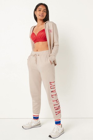 Atomic Pink Sans Logo Victoria's Secret Fleece Lounge Jogger | 3982ORTSY