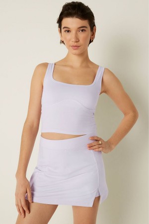 Atomic Pink Victoria's Secret Cotton Contour Crop Top Tank Top | 0692GTVUB