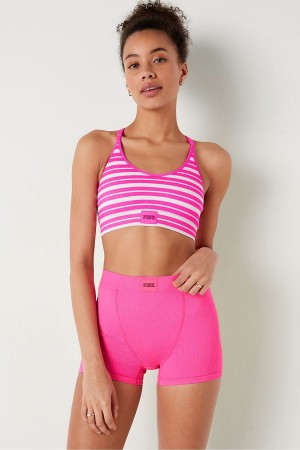 Atomic Pink Victoria's Secret High Waist Rib Seamless Boxer Brief | 1872UZBWH