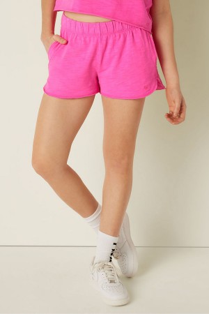 Atomic Pink Victoria's Secret Lounge Cotton Shorts | 6038KZMPQ