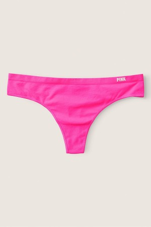 Atomic Pink Victoria's Secret Seamless Thong Knickers | 6429NKMQJ