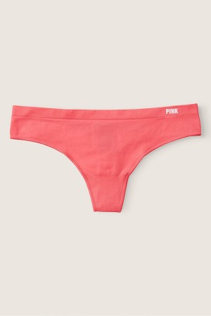 Atomic Pink Victoria's Secret Seamless Thong Knickers | 7192EQCWH