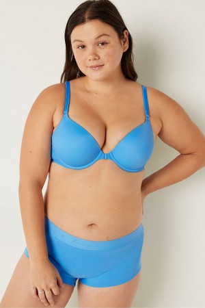 Azure Sky Blue Victoria's Secret Wear Everywhere Smooth Strappy Shine Strap Back Bra | 6980TJRHD