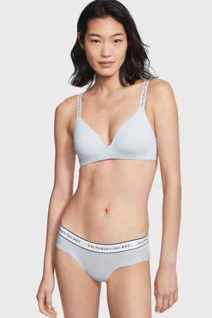 Ballad Blue Victoria's Secret Stretch Cotton Logo Knickers | 0156IXZSW