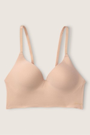 Beige Nude Victoria's Secret Smooth Non Wired Push Up Bralette | 4128URNMW