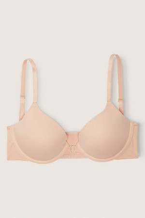 Beige Nude Victoria's Secret Wear Everywhere Front Fastening Lightly Lined T-Shirt Bra | 9475GTHKP