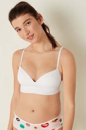 Beige Nude Victoria's Secret Wear Everywhere Smooth Non Wired Push Up T-Shirt Bra | 6379VXQOU