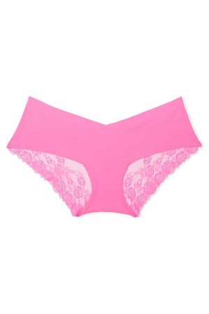 Bight Hibiscus Pink Victoria's Secret Lace No Show Hipster Knickers | 7980JEBQX