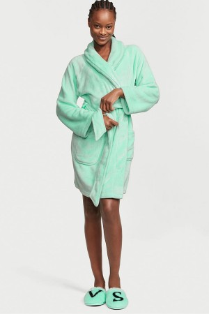 Black Cherries Victoria's Secret Cosy Short Dressing Gown | 2815CRXHA