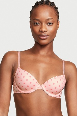 Black Dots Victoria's Secret Victorias Secret T Shirt Push Up Bra | 2753PHDKB