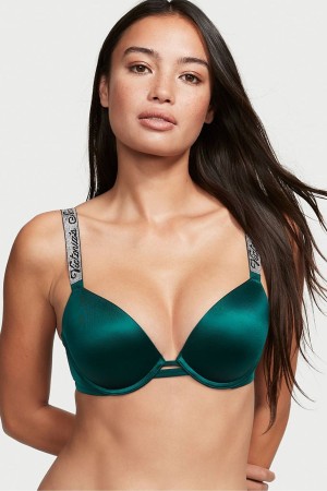 Black Ivy Green Victoria's Secret Very Sexy Shine Strap Push Up Bra | 1648MOIYT