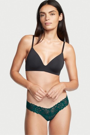 Black Ivy Victoria's Secret The Lacie Lace Thong Knickers | 4609LUVFP