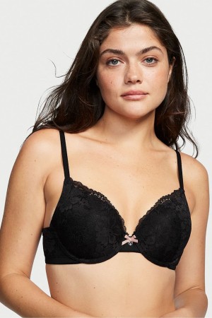 Black Victoria's Secret Body by Victoria Lace Full Cup Push Up Bra | 0485NEIUQ