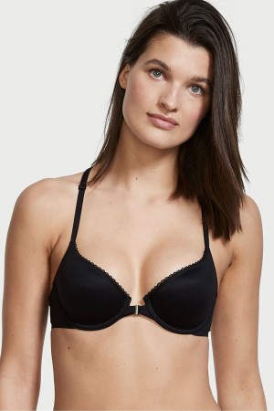 Black Victoria's Secret Body by Victoria Smooth Front Fastening Lightly Lined Demi Bra | 6394IBQYZ