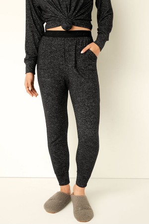 Black Victoria's Secret Cosy Pyjama Bottoms | 7614WKNGJ