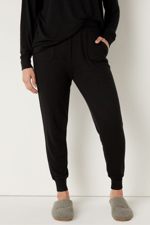 Black Victoria's Secret Cosy Pyjama Bottoms | 2097LWVHQ