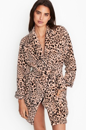 Black Victoria's Secret Cosy Short Robe | 3801CDKAM