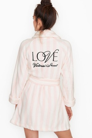 Black Victoria's Secret Cosy Short Robe | 6532OCMKN