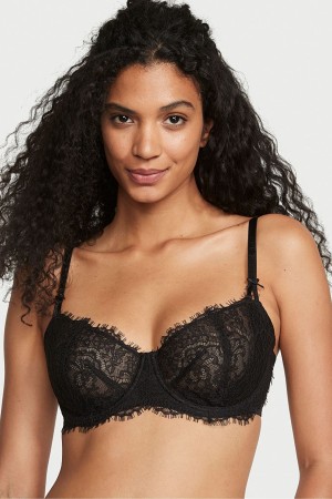 Black Victoria's Secret Dream Angels Lace Bra | 2097XRJYW