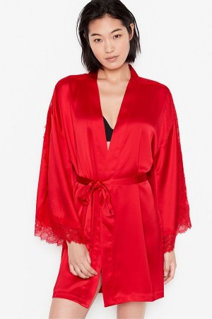 Black Victoria's Secret Lace Inset Robe | 9821LIYUR