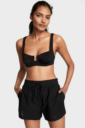 Black Victoria's Secret Linen Shorts | 3695AXHTJ