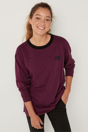 Black Victoria's Secret Long Sleeve T-Shirt | 2381YCKHF