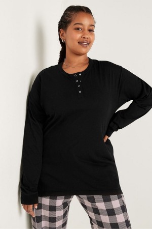 Black Victoria's Secret Long Sleeve T-Shirt | 5740SRYFK