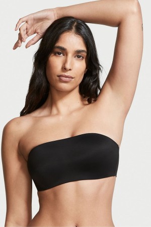 Black Victoria's Secret Love Cloud Smooth Lightly Lined Non Wired Strapless Bra | 7028PAZJQ