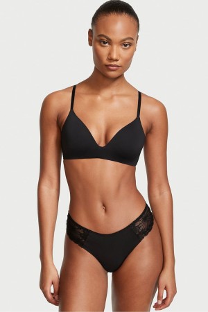 Black Victoria's Secret Sexy Illusions by Victorias Secret No Show Thong Knickers | 7531OIQBP