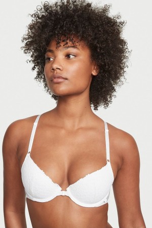 Black Victoria's Secret Sexy Tee Lace Front Fastening Lightly Lined T-Shirt Bra | 9016ARXTD