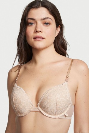 Black Victoria's Secret Sexy Tee Lace T-Shirt Push Up Bra | 6751OQYPZ