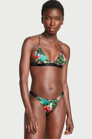 Black Victoria's Secret Shine Strap Swim Bikini Bottom | 2460JFPAZ