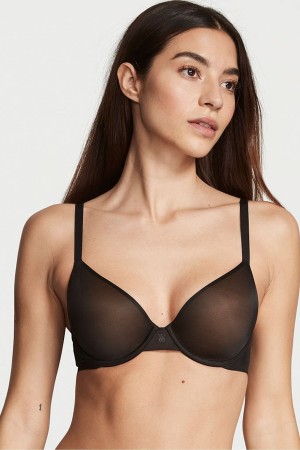 Black Victoria's Secret Smooth Push Up Bra | 3240FLKCD