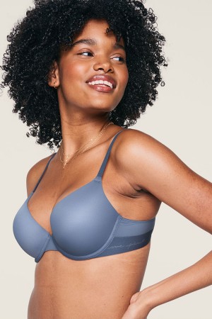 Black Victoria's Secret Smooth Push Up T-Shirt Bra | 4056KMGIC