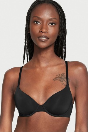 Black Victoria's Secret The T-Shirt Smooth Lightly Lined T-Shirt Bra | 4785OMPDG