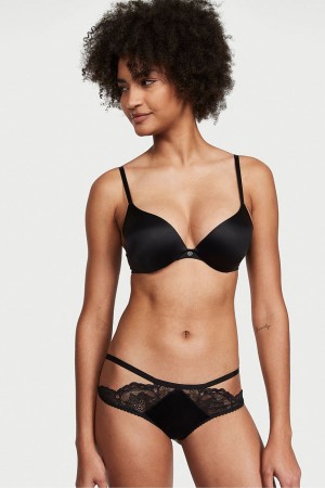 Black Victoria's Secret Very Sexy Lace Cheeky Knickers | 9384DSHIA