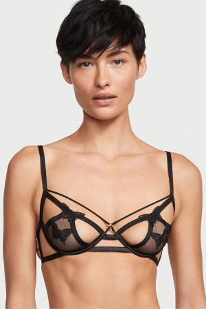 Black Victoria's Secret Very Sexy Open Cup Demi Bra | 1579FSHVL