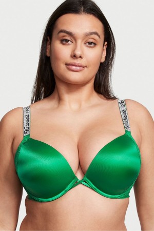 Black Victoria's Secret Very Sexy Shine Strap Add 2 Cups Bombshell Bra | 2148ZDVKB