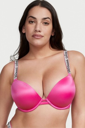 Black Victoria's Secret Very Sexy Shine Strap Push Up Bra | 8573DLNRM