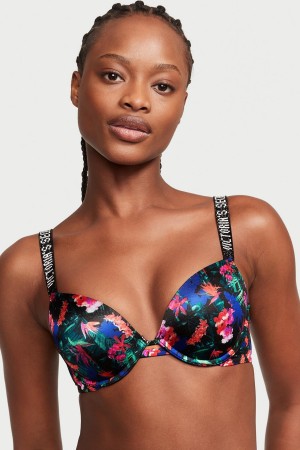 Black Victoria's Secret Very Sexy Shine Strap Push Up Bra | 1609FUQEM